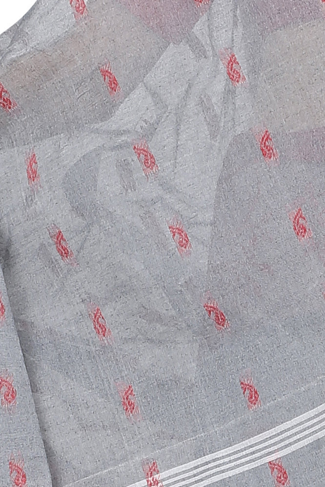 Grey Pure Cotton Somaya Tant Saree (1046)